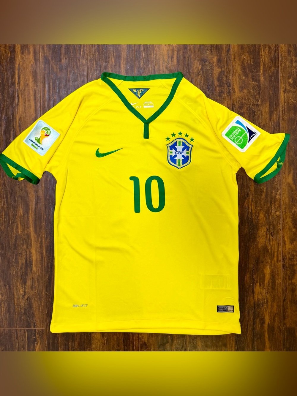 Brazil Neymar Jr Retro Soccer Jersey
 - Size Small Men